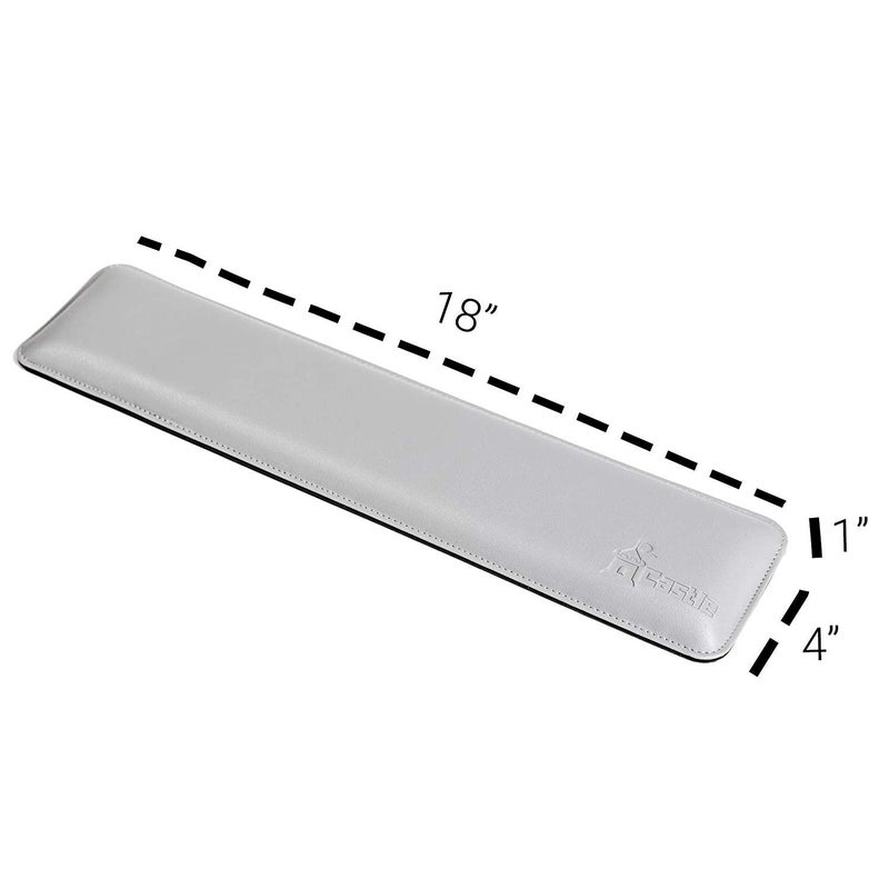 Castle Bailey Full Size by Castle - Leather Ergonomic Computer Wrist Rest Pad for Keyboards with Around 104 Keys - Firm Keyboard Wrist Support for Typists, Gaming, and Heavy Office Use (Stone, Full Size) - Image 2